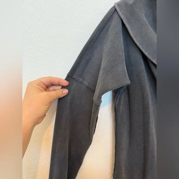 Free People We The Free Not The Same Long Sleeve Slouchy Shirt Dark Gray Medium - Picture 6 of 6